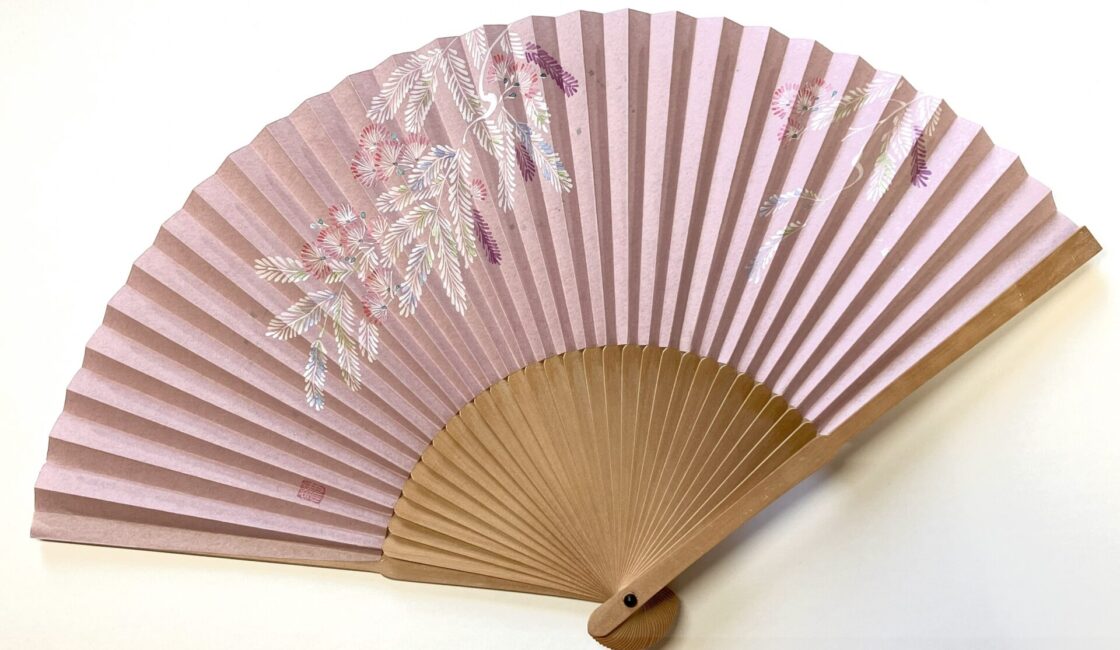 オーダー扇子・白檀扇子「合歓木の花」